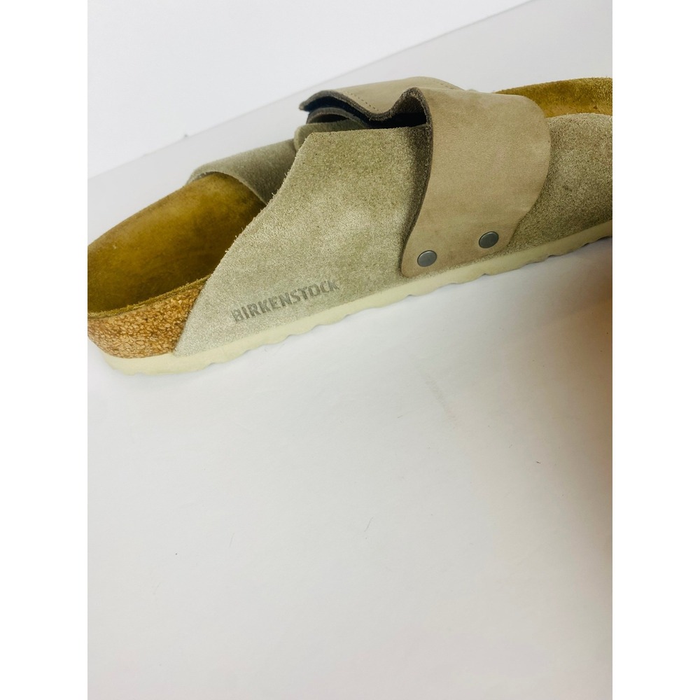 Birkenstock Kyoto Taupe Suede Nubuck Leather Sandals Slides Womens 39 L8 M6 - Picture 6 of 11